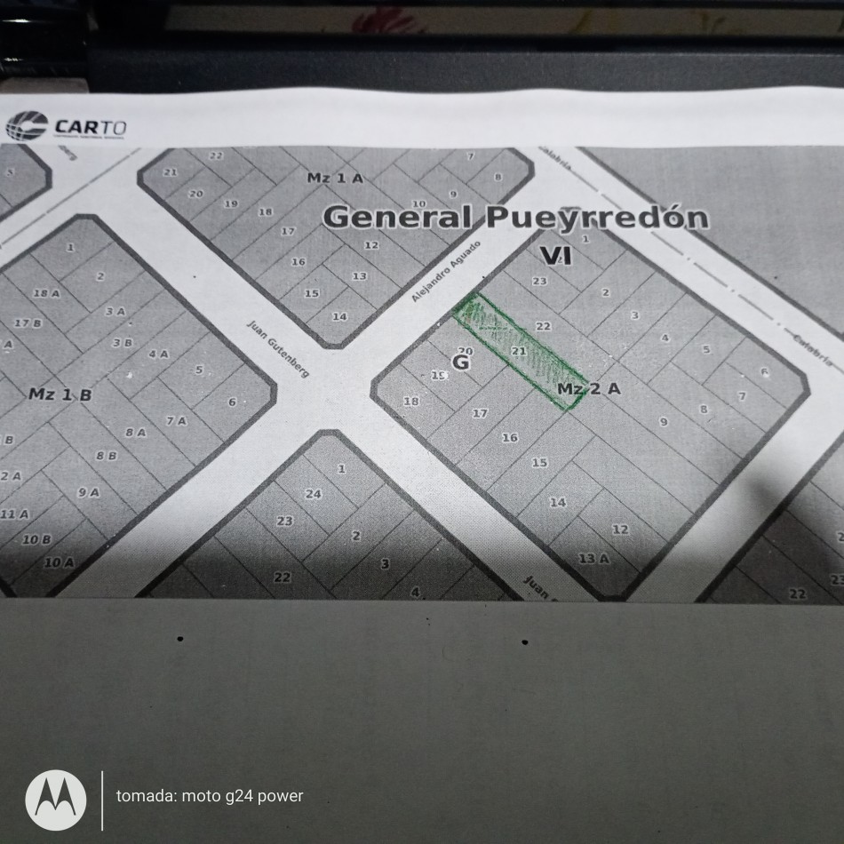 VENTA TERRENO DE 454M2 AGUADO ENTRE GUTEMBERG Y CALABRIA 